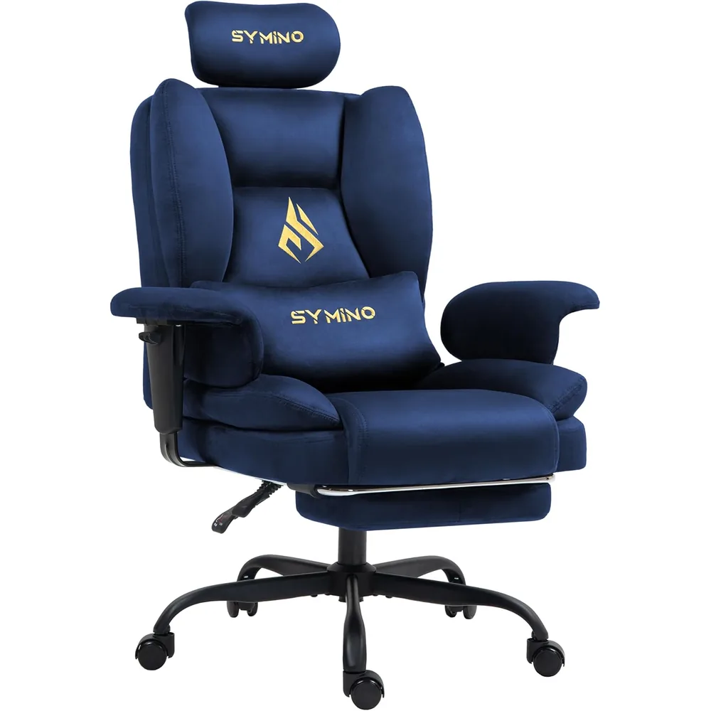 Gaming Chair with Footrest in Navy
