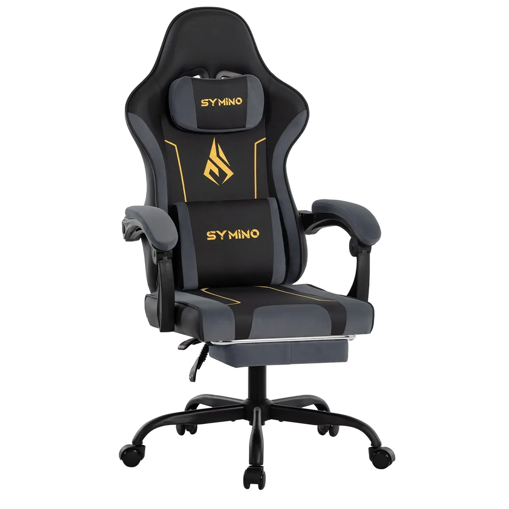 Latex Cushion Gaming Chair in Black
