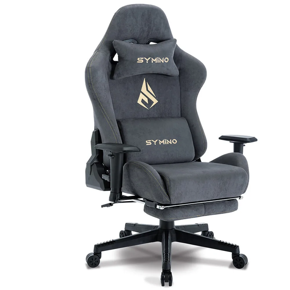 Faux Suede Racing Chair in Grey