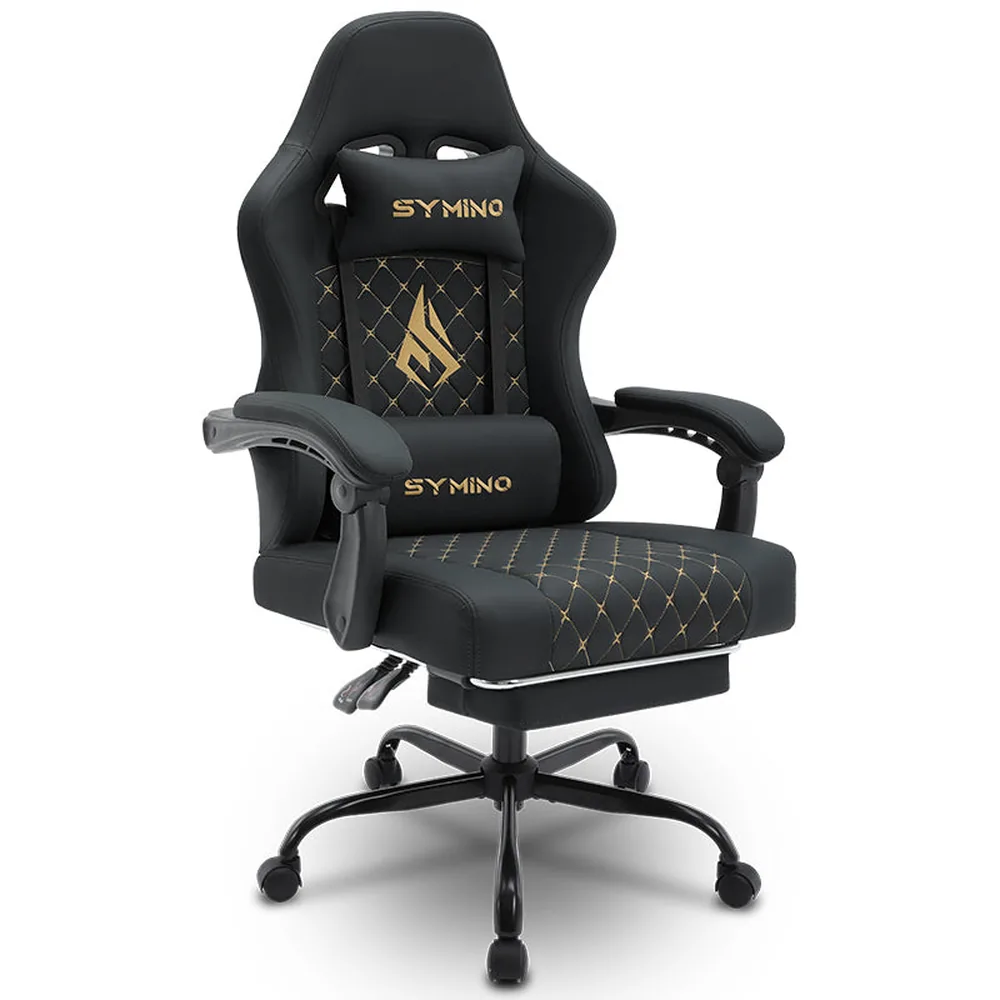 PU Leather Racing Chair in Black